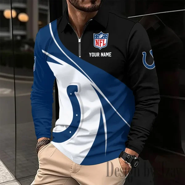 Indianapolis Colts Fashion Men's Business Long Sleeve T-Shirt SPTLSPS405 - Image 2