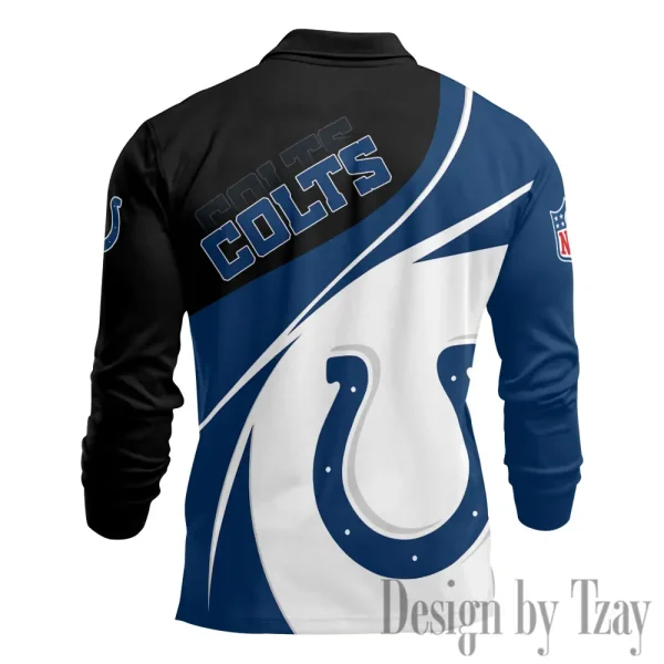 Indianapolis Colts Fashion Men's Business Long Sleeve T-Shirt SPTLSPS405 - Image 3