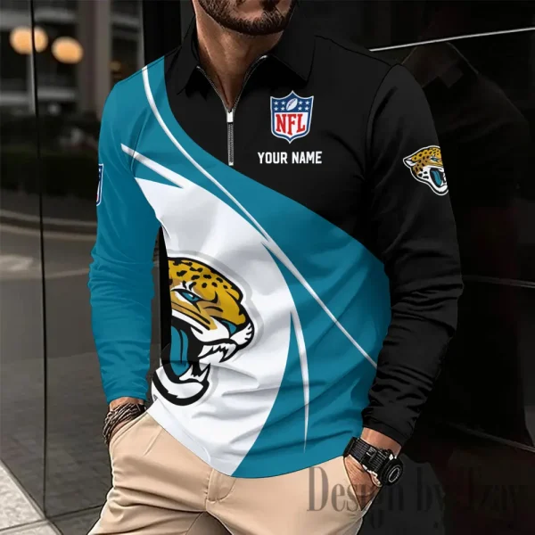 Jacksonville Jaguars Fashion Men's Business Long Sleeve T-Shirt SPTLSPS406 - Image 2