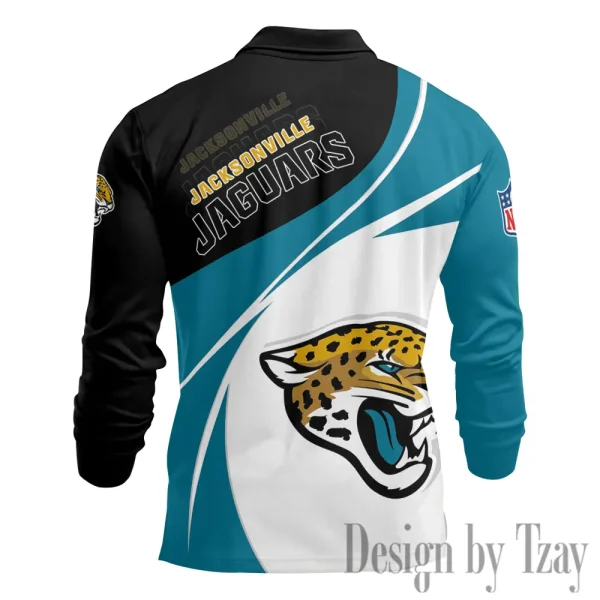 Jacksonville Jaguars Fashion Men's Business Long Sleeve T-Shirt SPTLSPS406 - Image 3