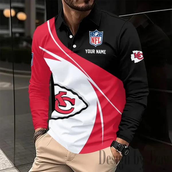 Kansas City Chiefs Fashion Men's Business Long Sleeve T-Shirt SPTLSPS407