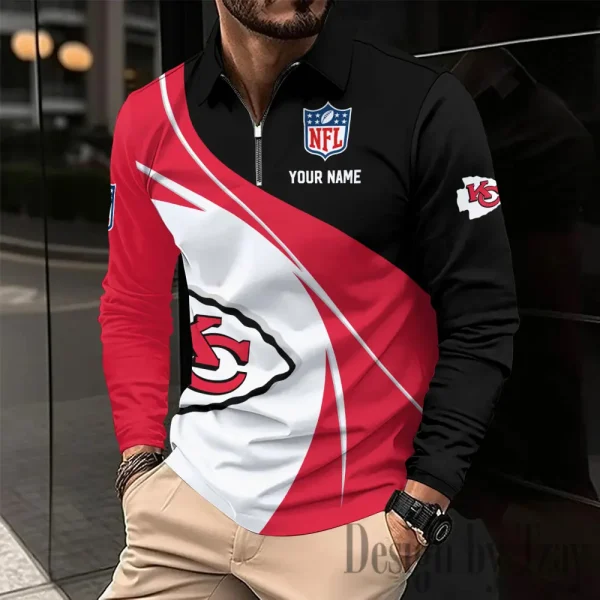 Kansas City Chiefs Fashion Men's Business Long Sleeve T-Shirt SPTLSPS407 - Image 2
