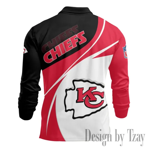 Kansas City Chiefs Fashion Men's Business Long Sleeve T-Shirt SPTLSPS407 - Image 3