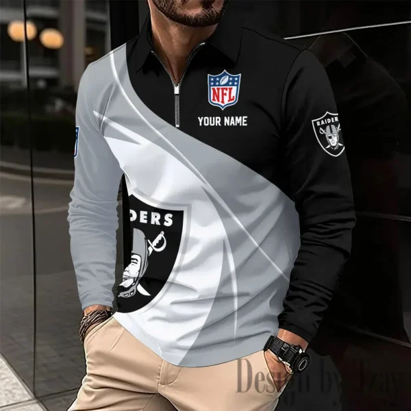 Las Vegas Raiders Fashion Men's Business Long Sleeve T-Shirt SPTLSPS408 - Image 2
