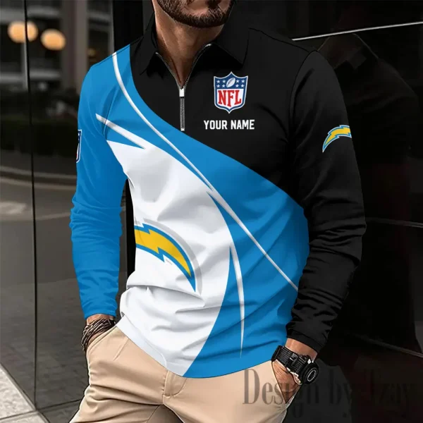Los Angeles Chargers Fashion Men's Business Long Sleeve T-Shirt SPTLSPS409 - Image 2