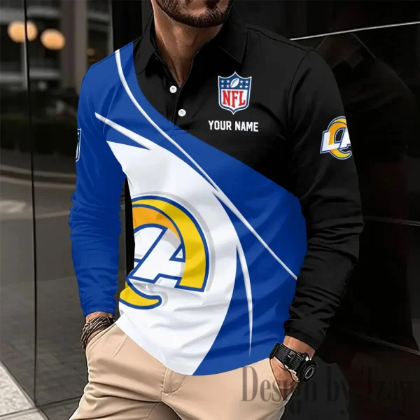 Los Angeles Rams Fashion Men's Business Long Sleeve T-Shirt SPTLSPS410