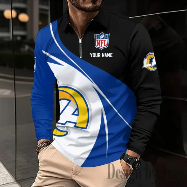 Los Angeles Rams Fashion Men's Business Long Sleeve T-Shirt SPTLSPS410 - Image 2