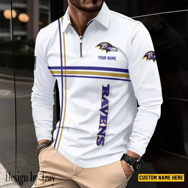 Baltimore Ravens Fashion Men's Business Long Sleeve T-Shirt SPTLSPS414