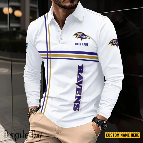 Baltimore Ravens Fashion Men's Business Long Sleeve T-Shirt SPTLSPS414 - Image 2