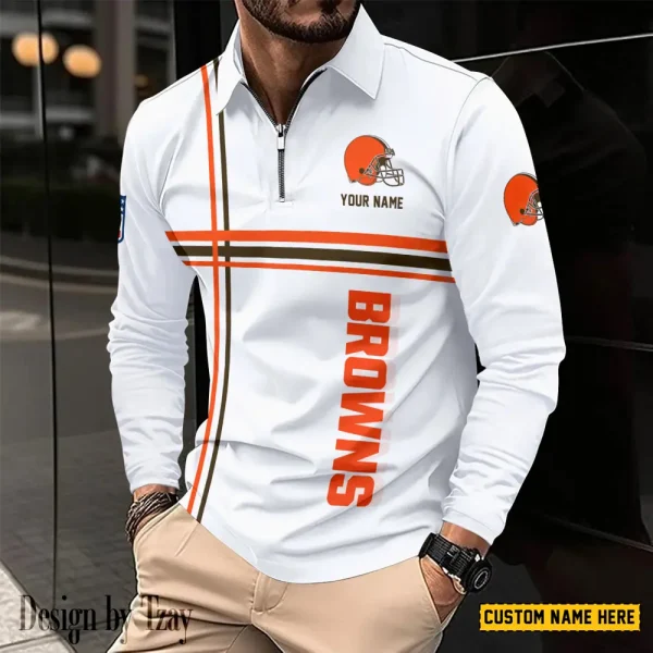 Cleveland Browns Fashion Men's Business Long Sleeve T-Shirt SPTLSPS419