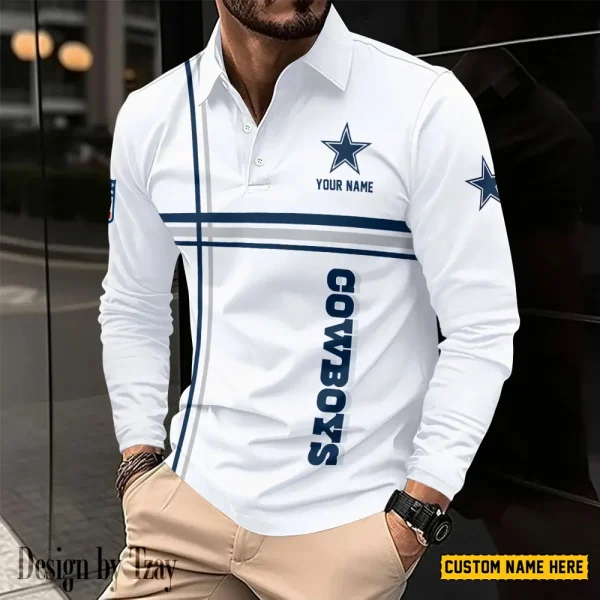 Dallas Cowboys Fashion Men's Business Long Sleeve T-Shirt SPTLSPS420 - Image 2