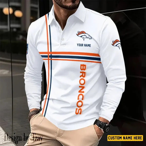 Denver Broncos Fashion Men's Business Long Sleeve T-Shirt SPTLSPS421 - Image 2