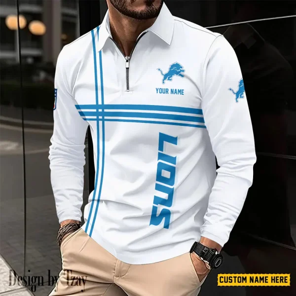 Detroit Lions Fashion Men's Business Long Sleeve T-Shirt SPTLSPS422