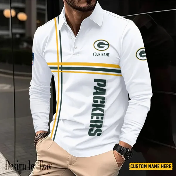 Green Bay Packers Fashion Men's Business Long Sleeve T-Shirt SPTLSPS423 - Image 2