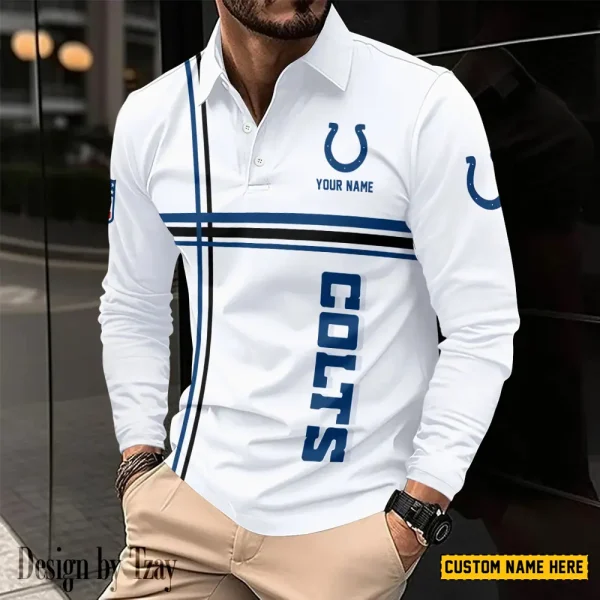 Indianapolis Colts Fashion Men's Business Long Sleeve T-Shirt SPTLSPS425 - Image 2