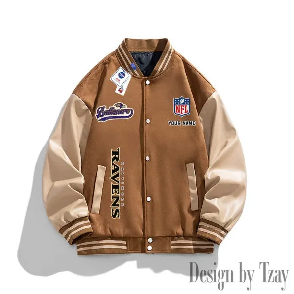 Baltimore Ravens New Fashion Men Varsity Jackets Color Trendy Tops SPTNFMVJCT003