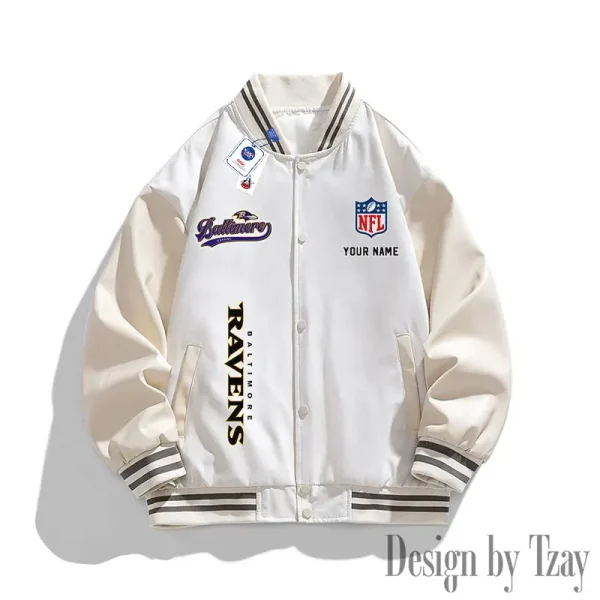 Baltimore Ravens New Fashion Men Varsity Jackets Color Trendy Tops SPTNFMVJCT003 - Image 3
