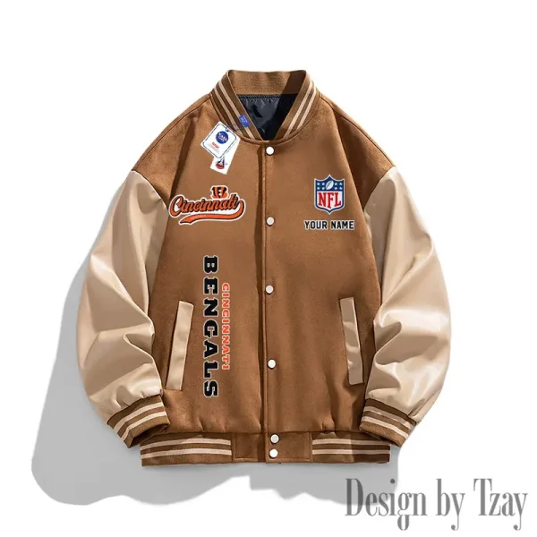 Cincinnati Bengals New Fashion Men Varsity Jackets Color Trendy Tops SPTNFMVJCT007 - Image 3