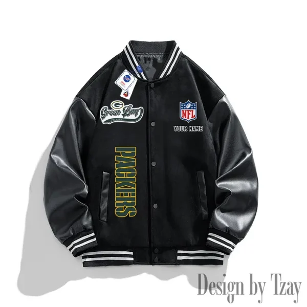 Green Bay Packers New Fashion Men Varsity Jackets Color Trendy Tops SPTNFMVJCT012 - Image 2