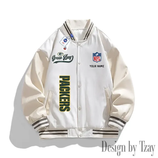 Green Bay Packers New Fashion Men Varsity Jackets Color Trendy Tops SPTNFMVJCT012 - Image 3