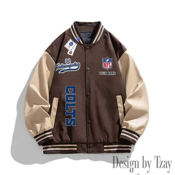 Indianapolis Colts New Fashion Men Varsity Jackets Color Trendy Tops SPTNFMVJCT014