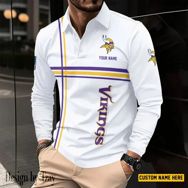 Minnesota Vikings Fashion Men's Business Long Sleeve T-Shirt SPTLSPS432 - Image 2