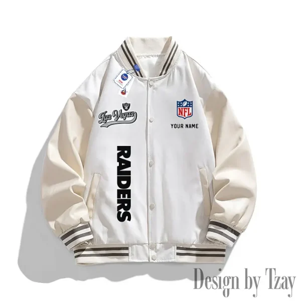 Las Vegas Raiders New Fashion Men Varsity Jackets Color Trendy Tops SPTNFMVJCT017 - Image 3