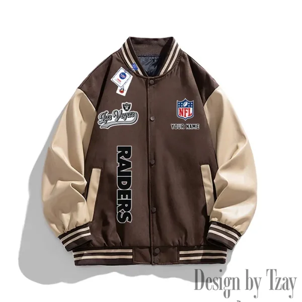 Las Vegas Raiders New Fashion Men Varsity Jackets Color Trendy Tops SPTNFMVJCT017 - Image 4