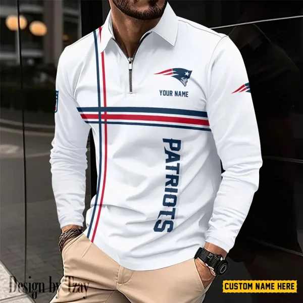 New England Patriots Fashion Men's Business Long Sleeve T-Shirt SPTLSPS433