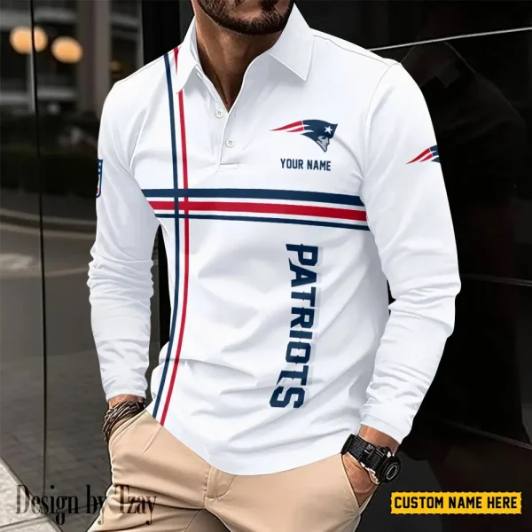 New England Patriots Fashion Men's Business Long Sleeve T-Shirt SPTLSPS433 - Image 2