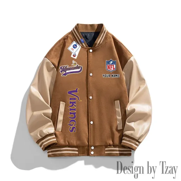 Minnesota Vikings New Fashion Men Varsity Jackets Color Trendy Tops SPTNFMVJCT021