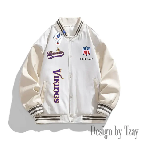 Minnesota Vikings New Fashion Men Varsity Jackets Color Trendy Tops SPTNFMVJCT021 - Image 2