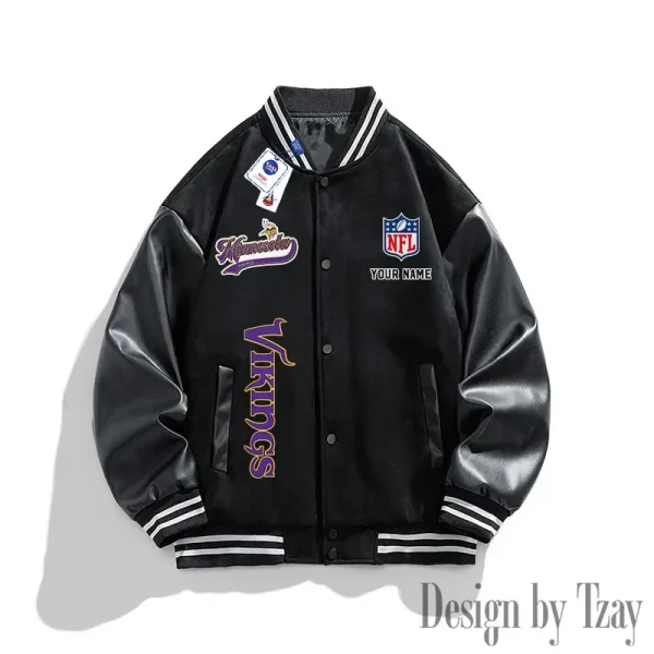 Minnesota Vikings New Fashion Men Varsity Jackets Color Trendy Tops SPTNFMVJCT021 - Image 3