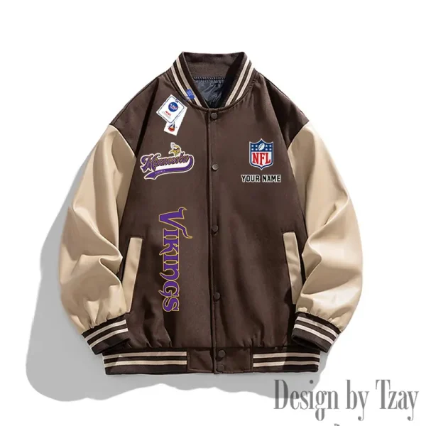 Minnesota Vikings New Fashion Men Varsity Jackets Color Trendy Tops SPTNFMVJCT021 - Image 4