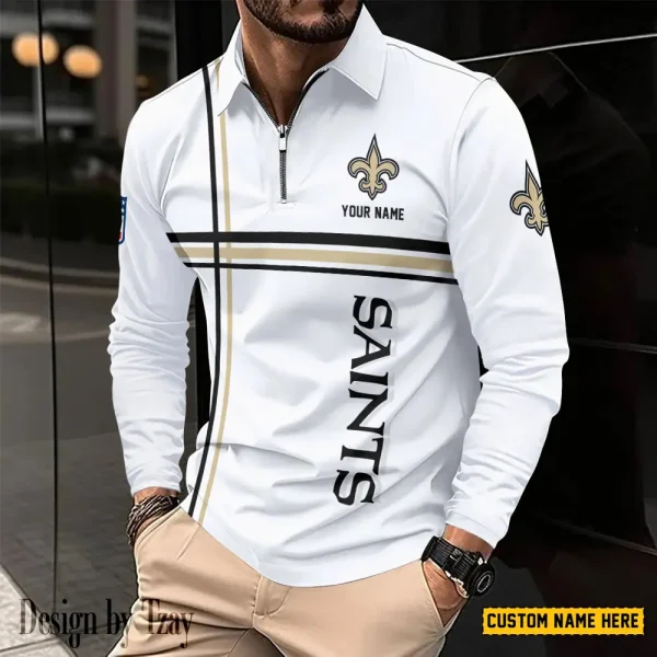 New Orleans Saints Fashion Men's Business Long Sleeve T-Shirt SPTLSPS434