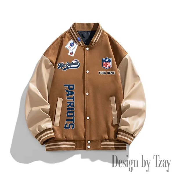 New England Patriots New Fashion Men Varsity Jackets Color Trendy Tops SPTNFMVJCT022