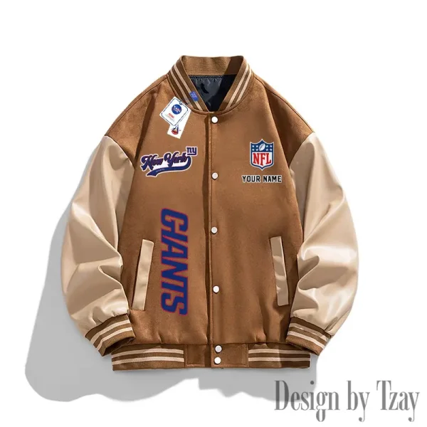 New York Giants New Fashion Men Varsity Jackets Color Trendy Tops SPTNFMVJCT024