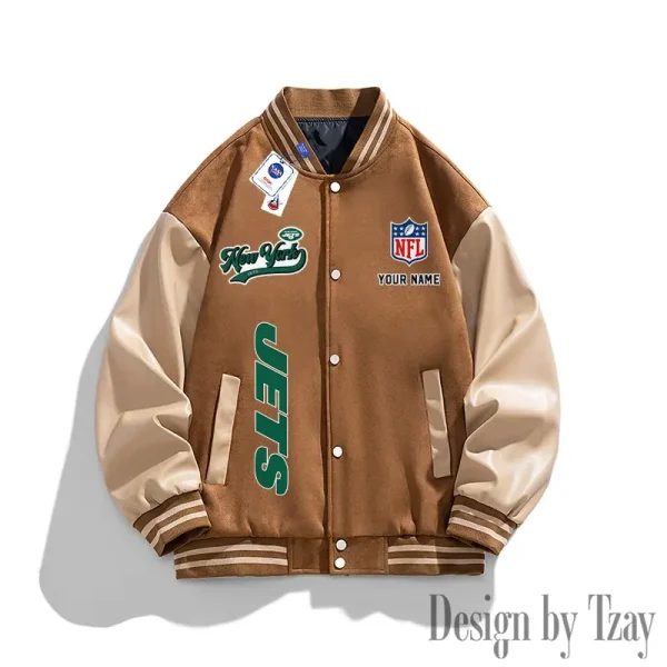 New York Jets New Fashion Men Varsity Jackets Color Trendy Tops SPTNFMVJCT025