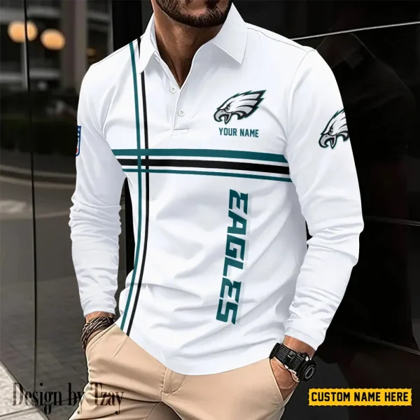 Philadelphia Eagles Fashion Men's Business Long Sleeve T-Shirt SPTLSPS437 - Image 2