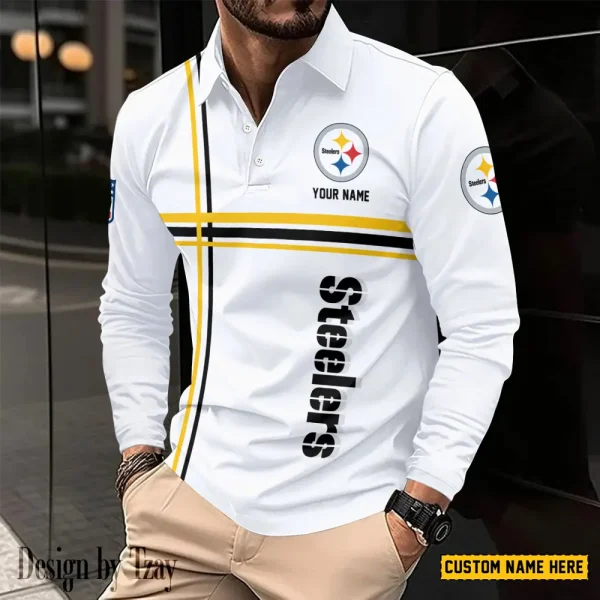 Pittsburgh Steelers Fashion Men's Business Long Sleeve T-Shirt SPTLSPS438 - Image 2