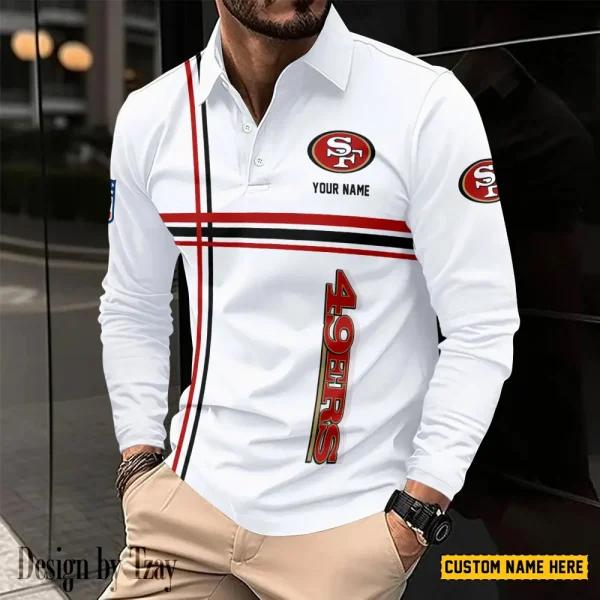 San Francisco 49ers Fashion Men's Business Long Sleeve T-Shirt SPTLSPS439 - Image 2