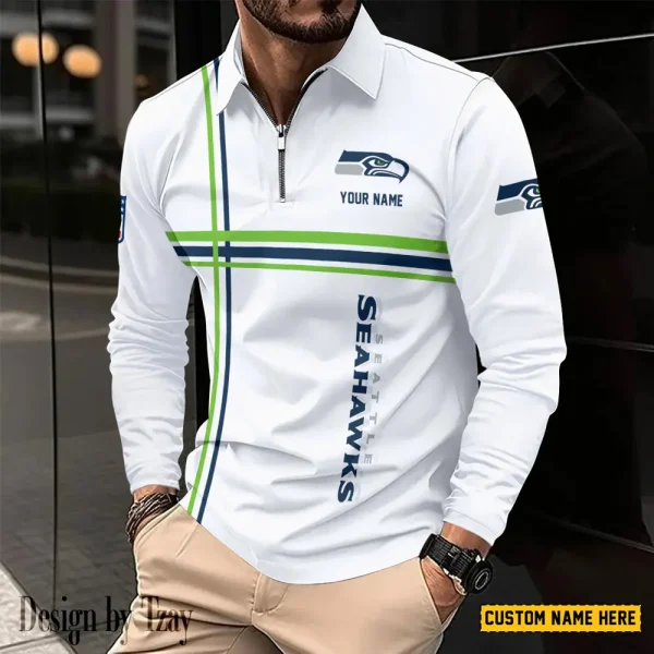 Seattle Seahawks Fashion Men's Business Long Sleeve T-Shirt SPTLSPS440
