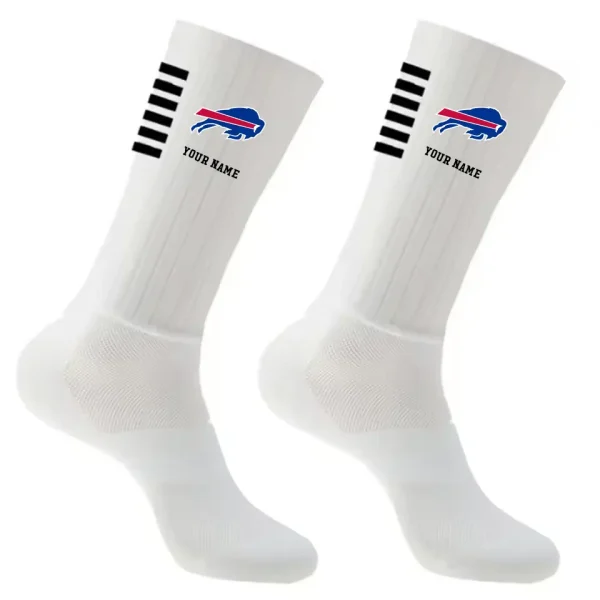 Buffalo Bills Duo 2 Pack Pair Team Colors Large Men Crew Socks Gift SPTSOCKS018 - Image 2