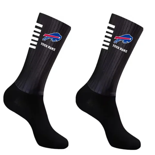 Buffalo Bills Duo 2 Pack Pair Team Colors Large Men Crew Socks Gift SPTSOCKS018
