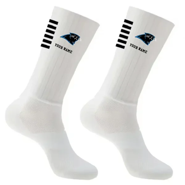 Carolina Panthers Duo 2 Pack Pair Team Colors Large Men Crew Socks Gift SPTSOCKS019 - Image 5