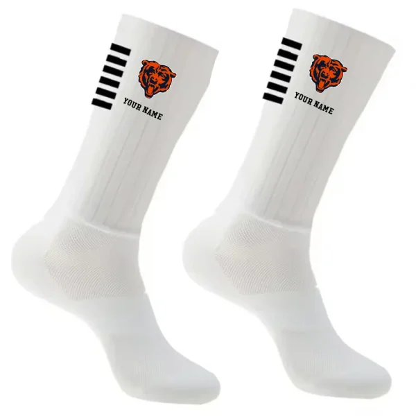 Chicago Bears Duo 2 Pack Pair Team Colors Large Men Crew Socks Gift SPTSOCKS020