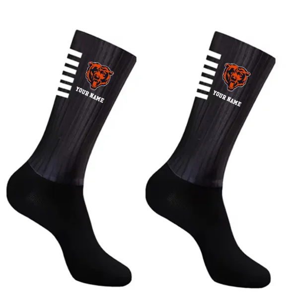 Chicago Bears Duo 2 Pack Pair Team Colors Large Men Crew Socks Gift SPTSOCKS020 - Image 3