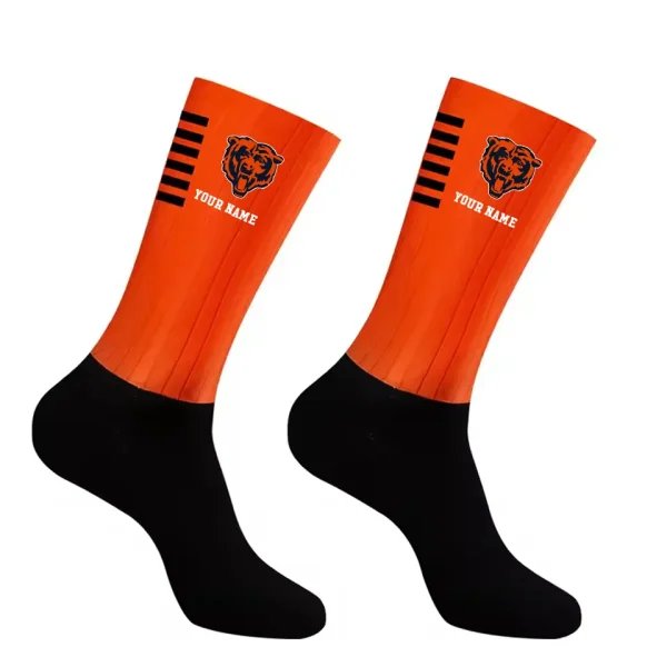 Chicago Bears Duo 2 Pack Pair Team Colors Large Men Crew Socks Gift SPTSOCKS020 - Image 4