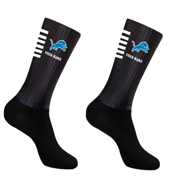 Detroit Lions Duo 2 Pack Pair Team Colors Large Men Crew Socks Gift SPTSOCKS025