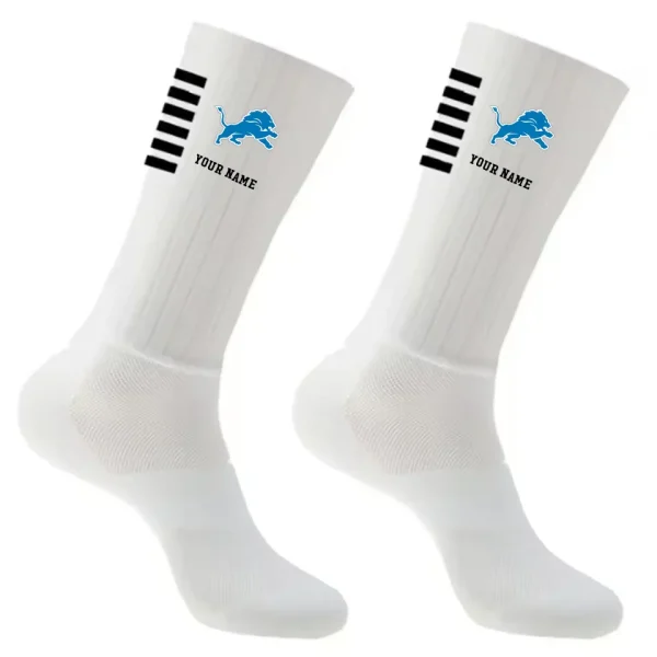 Detroit Lions Duo 2 Pack Pair Team Colors Large Men Crew Socks Gift SPTSOCKS025 - Image 5
